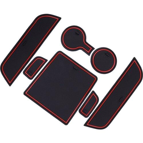 7pcs Interior Gate Slot Door Groove Non-slip Cup Holder Mat Pad Car PVC Fit For Chevrolet Camaro 2012 2013 2014 2016
