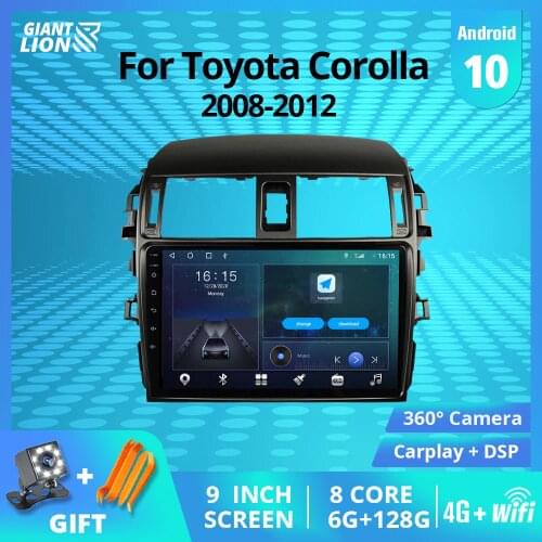 2DIN Android 10.0 Car Radio For Toyota Corolla 2008-2012 GPS Car Multimedia Player Auto Radio Navigation DSP Stereo Receiver