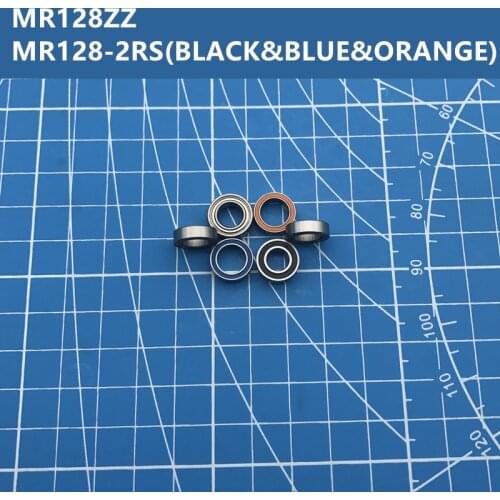 Free shipping high quality 10pcs MR128ZZ MR128-2RS (BLACK&BLUE&Orange) 678-2RS miniature deep groove ball bearing 8*12*3.5 mm