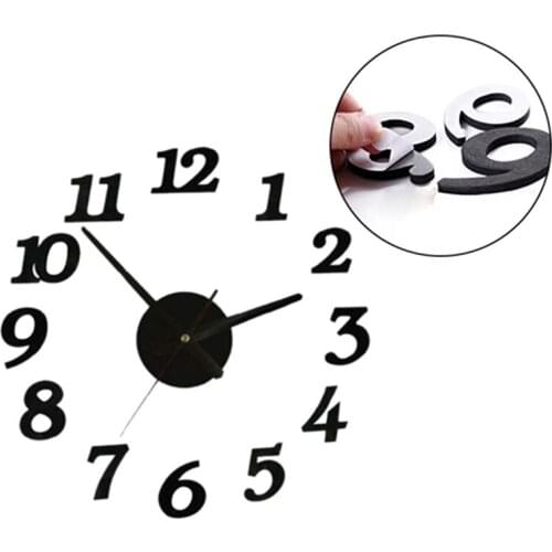Modern Design Large Wall Clock 3D DIY Quartz Clocks Fashion Watches Acrylic Mirror Stickers Living Room Home Decor Horloge