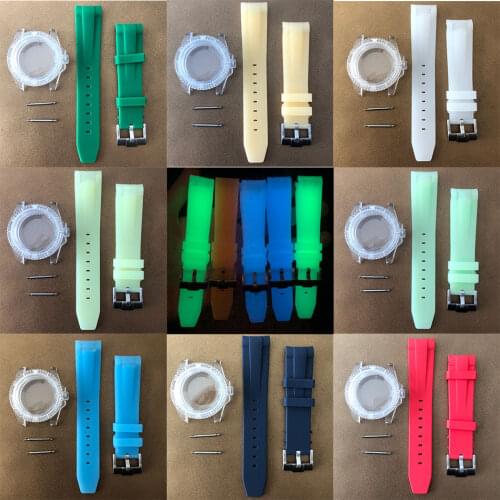 Watch 40mm plastic transparent case one-way counterclockwise rotating bezel with NH35 NH36 movement