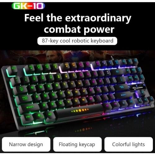 Gaming Mechanical Keyboard Game Waterproof RGB Mix Backlit Blue Switch 87key Teclado Mecanico For Game Laptop PC