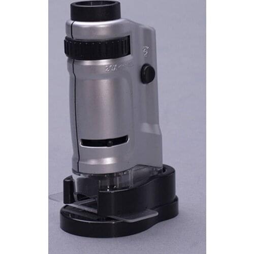 LED Lighted Pocket Microscope Multifunction Gem UV Lamp Mini Magnifier Handheld Zoom HD Printing Tickets Jewelry Loupe Glass