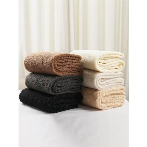 Cashmere fabric thickened and warm coral fleece lined with plush brocade dress sewing Solid color black white Red gray DIY