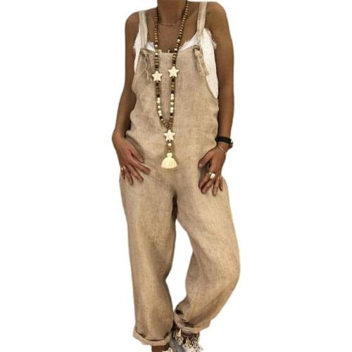 Jumpsuit Women Solid Color Adjustable Strap Long Pants Sleeveless Square Neck Jumpsuit Romper Streetwear combinaison femme