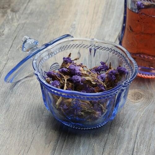 Coloured Cubose Tank Embossed Lead-free Glass Sugar Tank Mediterranean Covered Storage Tank Flower Tea Tank Afternoon Tea Colour