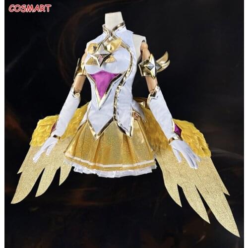 Game LOL Soraka Cosplay Costume Gorgeous Dress Uniform With Headwear Halloween Party Outfit For Women Girls 2021 NEW