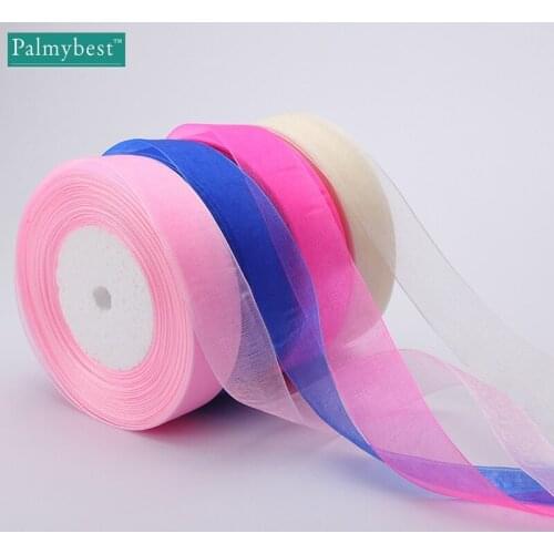 Organza Ribbon For Decorative Gift Packing Wedding Crafts Christmas Gift Wrap Handmade DIY 15mm/20mm/25mm/40mm/50mm 50Yards/Roll