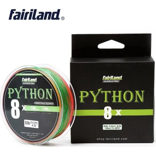 Fairiland 100% PE Braided Fishing Line 8 Strands Multi color 150M Multifilament PE Braided Wire 21 23 29 31 39 45 50 55 58LB