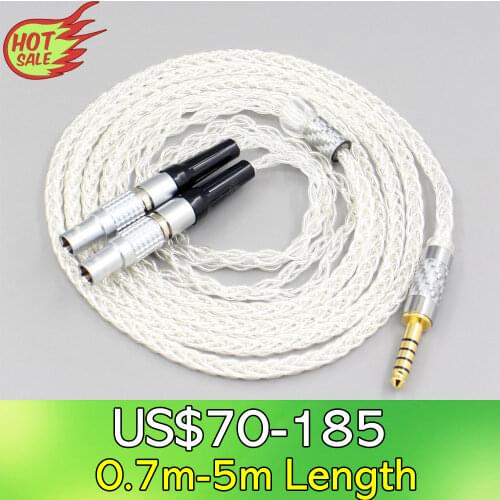 LN006451 99% Pure Silver 8 Core 2.5mm 4.4mm 3.5mm XLR Headphone Earphone Cable For Focal Utopia Fidelity Circumaural