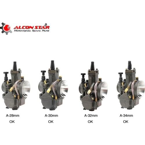 Alconstar- 28 30 32 34mm OKO Motorcycle Carburetor with Power Jet Carb Racing Dirt Bike Scooter Off-Road Go Kart GY6 DIO CBR