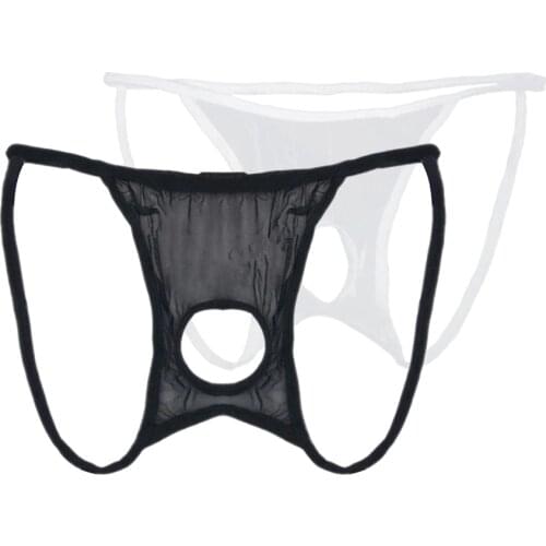 Mens Transparent Thong T-back Low Waist Sexy Lingerie Underwear Underpants Sexy Men Underwear Men Briefs Mesh Underpants 2021
