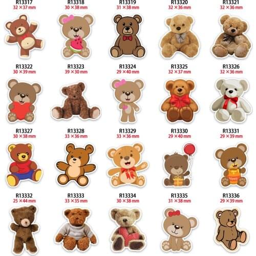 Cartoon Bear Planar Resin designs Crafts for Necklace Cake Charms Decoration Jewelry Making 10pcs