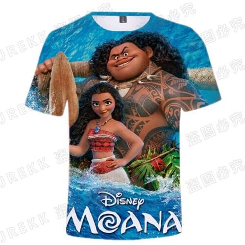 2021 New Summer T Shirt For Men Disney Movie Moana Cartoon Anime Clothes Chidlren Streetwear 3D Print Women T-shirts