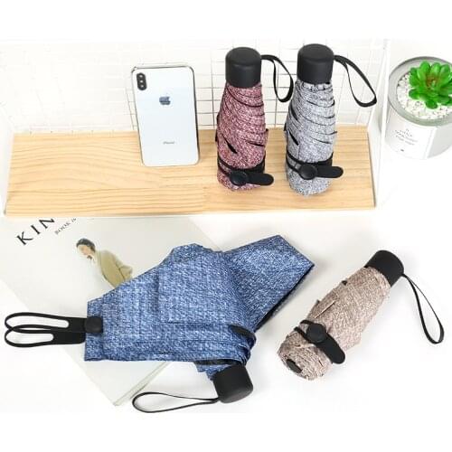 New portable mens umbrella mini pocket bear umbrella UV protection rain folding ladies small 50 percent sun umbrella sale 3