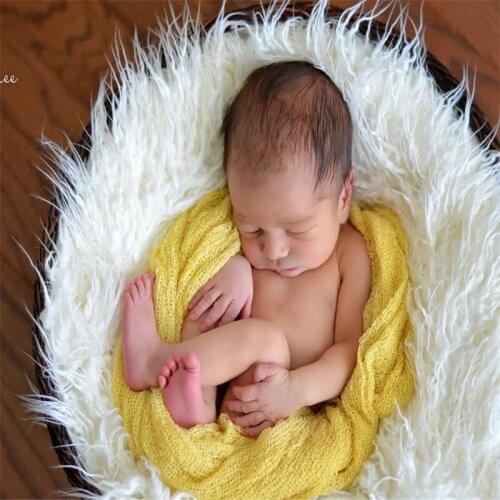 50*80CM New Newborn Photography Props Faux Fur Basket Filler Stuffer Photoshoot Baby Fotografia Blanket Newborn Photo Blanket