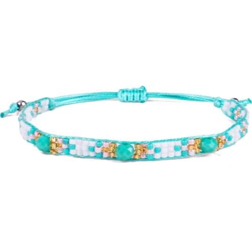 Handmade Adjustable Bohemian Bracelets 7 Color Seed Beads Lucky Crystal Bracelet For Women Beach Party Jewely