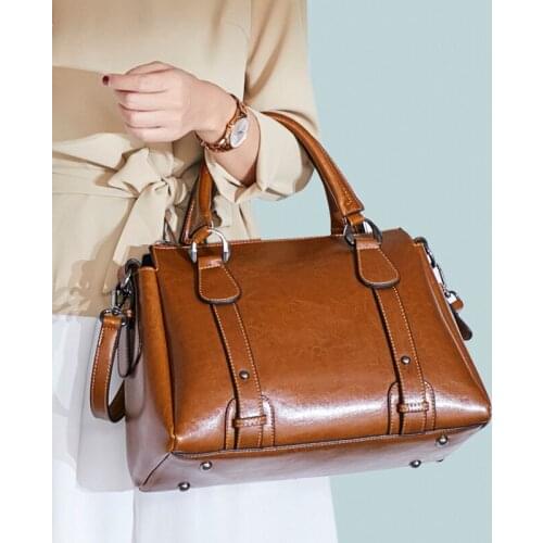 OCEHNUU Luxury Brand Genuine Leather Bag Women Retro Purses Handbag Female Torebki Crossbody Bags Solid Ladies Messenger Bags