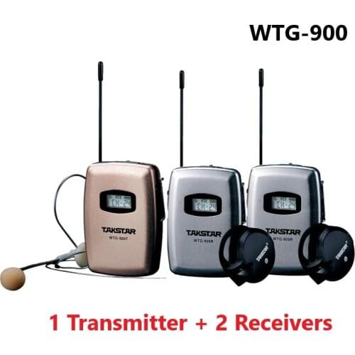 Takstar WTG-900 Wireless Guide/Talkback System 780-850MHZ use for Travelling synonous translation 1 transmitter+2 Receivers