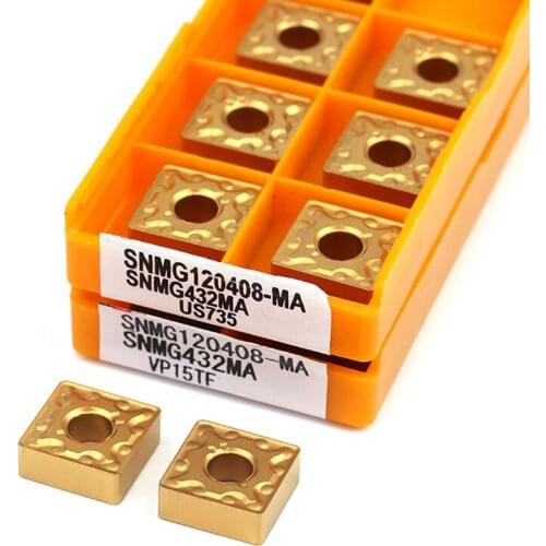 10Pcs SNMG120404 SNMG120408 VP15TF UE6020 US735 CNC Lathe Turning Tools Cutting Rcarbide Insert Sharp Wear-resistant Square Type