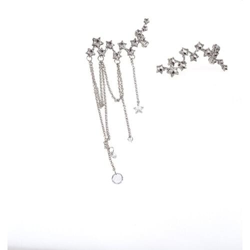 Baroque Vintage Long Earrings Silver Color Temperament Asymmetrical Tassel Women Fashion Jewelry Accessories Gift