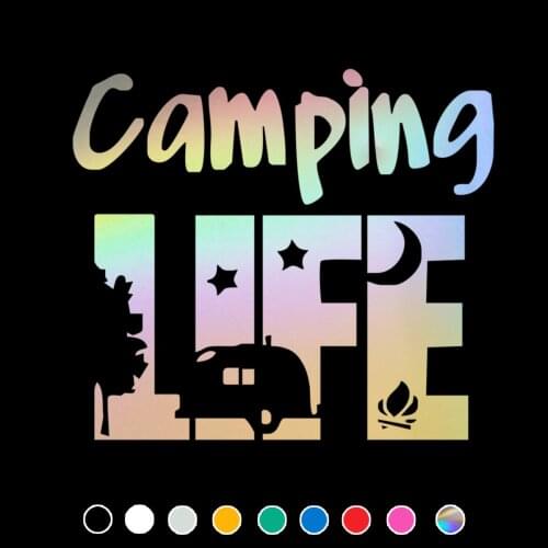 Camping LIFE Car Sticker Funny Decal For Cars Auto Motorcycle Bumper Window Door Body JAYJOE Vinyl Car Stickers