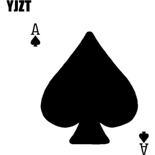 YJZT 11.2*12.5CM Cartoon For Poker Is The Ace Of Spades Car Sticker High Quality Decoration Vinyl Graphic C12-0058