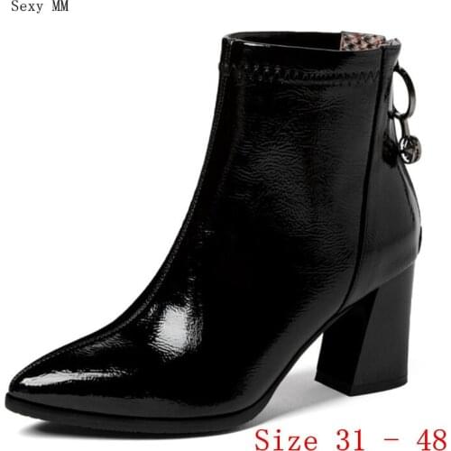 Spring Autumn High Heels Women Ankle Boots High Heel Shoes Woman Short Boots Small Plus Size 31 - 48