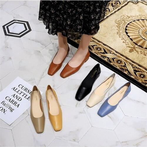 Spring and Autumn New OL Commuter Fashion Simple Low Heel Pointed Toe Shallow Mouth All-match Comfortable Womens Single Shoes