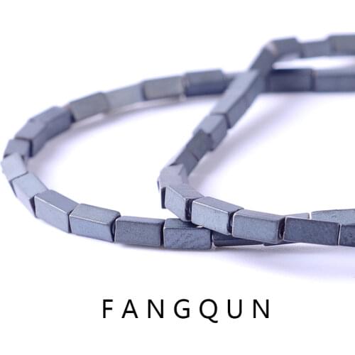 1pack/lot Natural stone 1.4*3/2*4.3mm Matt Black Cuboid loose Beads Hematite beads for DIY Necklace Bracelet Jewelry Making