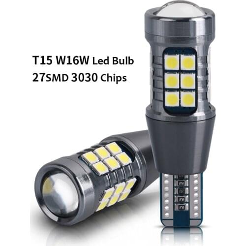 2Pcs New Car T15 Super Bright Lamps Canbus No Error Motorcycle Auto LED Signal Bulbs W16W Backup Reverse Lights White 12V Diode