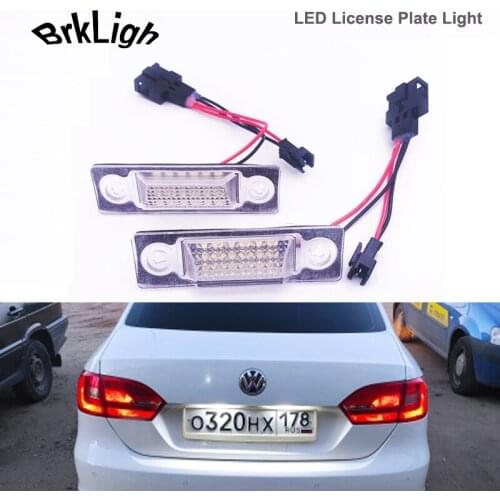 2Pcs LED License Plate Lights Rear Number Lamps For VW Sharan Seat Alhambra Ford Galaxy 18smd White Error Free Car Accessories