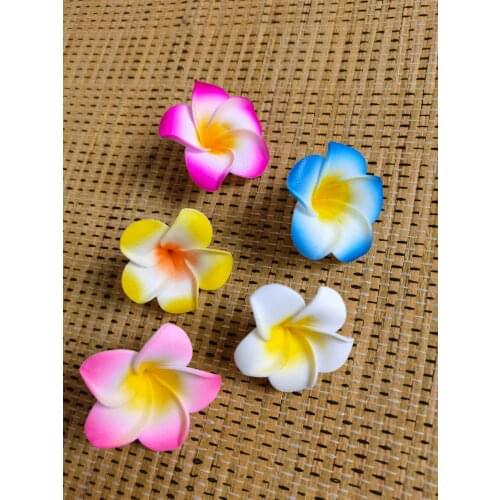 200 pcs 3cm mixed colour Foam Frangipani Flower no clip