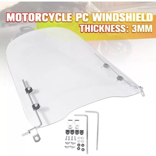 3mm Thick Motorcycle Wind Cold Deflector Clear Transparent PC Plate Scooter Windshield Windscreen Wind Deflector