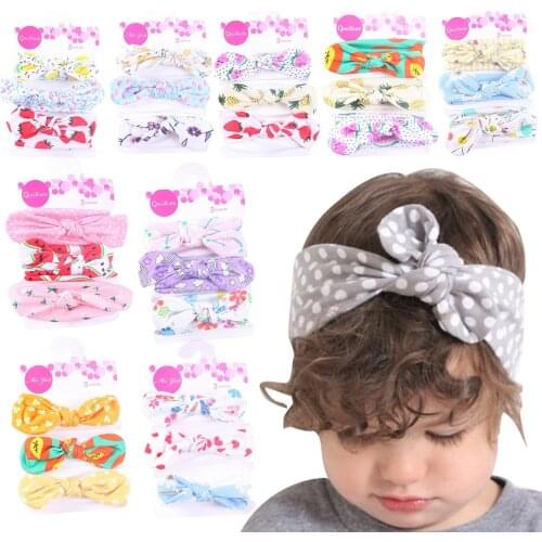 3PCS Baby Accessories Newborn Infant Baby Girls Bowknot Headband Infant Toddler Knot Hair Band Head Wrap Baby Shower Props Gift