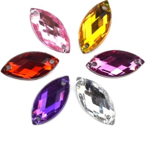 300PCS Crystal Resin Flatback Rhinestones Horse Eye Crystal Stones Non Hotfix Scrapbook Strass for Wedding Crafts