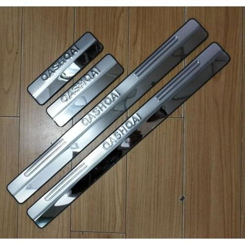 4pcs Car Styling For Nissan Qashqai 2009-2019 J10 J11 Side Door Sill Protector Threshold Scuff Plate Welcome Pedals Covers Trims