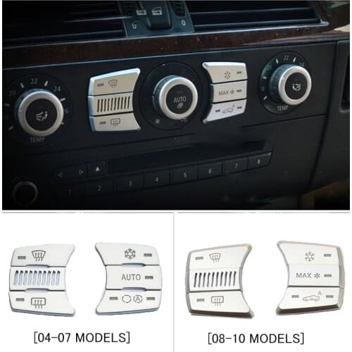 6Pcs Car Button Sticker for BMW Old 5 Series E60 520 523 525 530Li Car Air Conditioner Button Decoration Sticker Auto Parts
