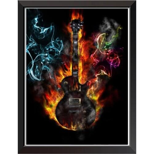 Color flame guitar diamond embroidery full round diamond paintings full square drill 5d diy mosaic painting by numbers A467