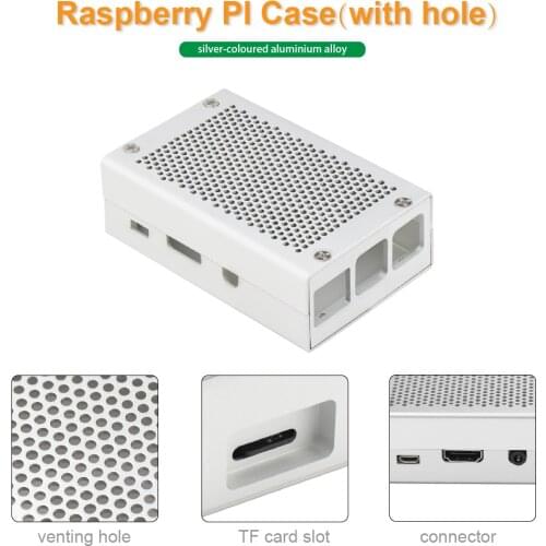 Raspberry Pi 3 Aluminum Case Silver Case Metal for RPI 3 Model B Compatible with Raspberry Pi 2 Model B B