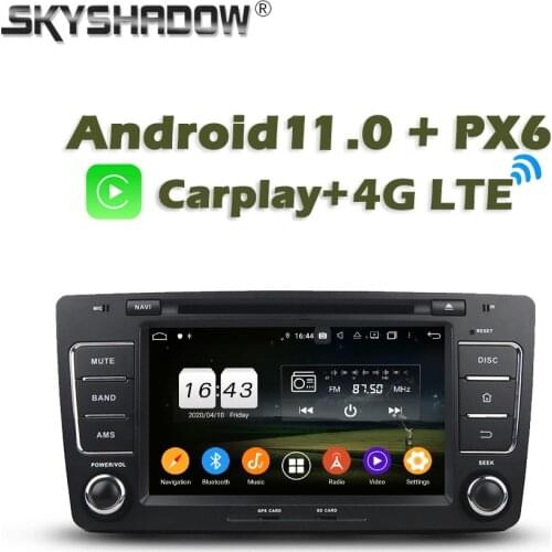 Wireless Carplay PX6 Car DVD Player Android 10.0 4GB +64GB GPS RDS Radio wifi Bluetooth 5.0 for VW skoda OCTAVIA 2009 -2012 2013