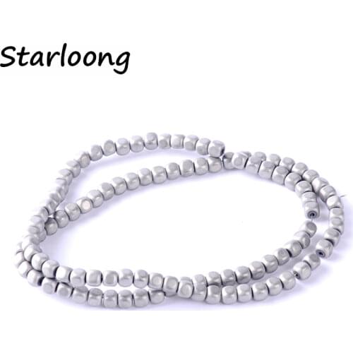 1pack/lot 4mm Natural stone multicolor Matt round square shape loose spacer hematite beads for DIY jewelry necklace making