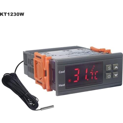 KT1230W 90-250V 30A C/F Digital Thermostat Temperature Controller Regulator -50~110C with NTC Sensor Relay Output