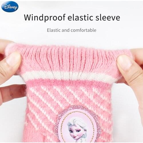 Disney Children Gloves Autumn Winter Wool Knitted Gloves Shelter From The Wind Warm Gloves Touch Screen Finger Gloves Embroidery