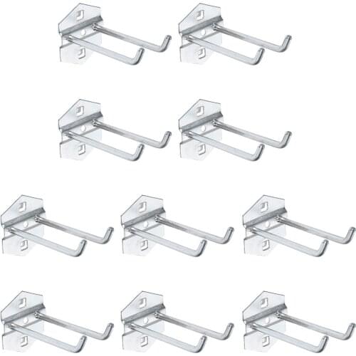 DRELD 10PCS Tool Hanging Hook Metal Display Rack Metal Shop Good Shelf Hooks Thickening Hole Plate Household Kitchen Hooks 100MM