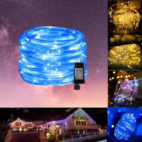 Festoon Led Light Christmas Decoration For Home Outdoor Tube Rope String Lights 8 Modes For New Year Wedding Party Garden Decor