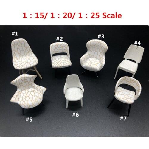 1:25 Scale DIY Dollhouse Model Mini Art Crack Chair Miniature Indoor Leisure Chair Model Toy