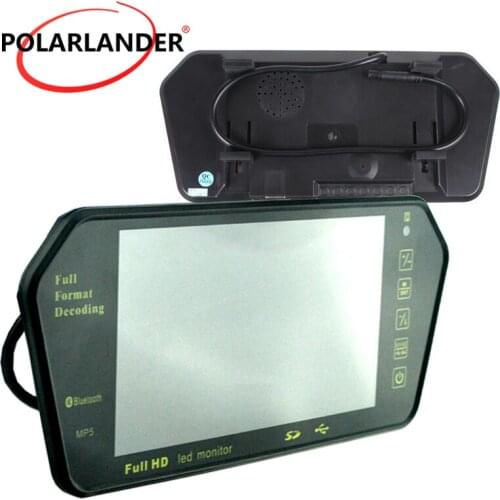 MP5 Bluetooth TF USB 7 Inch TFT LCD 1024x600 Car rear reverse Mirror Car parking Monitor FM transmitter reversing priority
