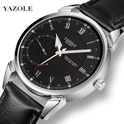 Watches Men Fashion YAZOLE Brand Watch Quartz Business Sport Steel Leather Wristwatch Reloj Hombre Relogio Masculino Luminous