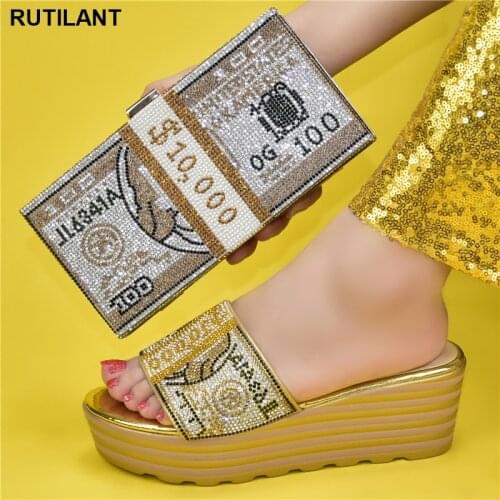 Latest Italian Shoes with Matching Bags Set African Shoes and Bag Set in Heel Women Nigerian Party Shoes and Bags High Quality